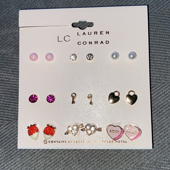 LC Lauren Conrad  set of 9 stud earrings - Picture 1 of 10